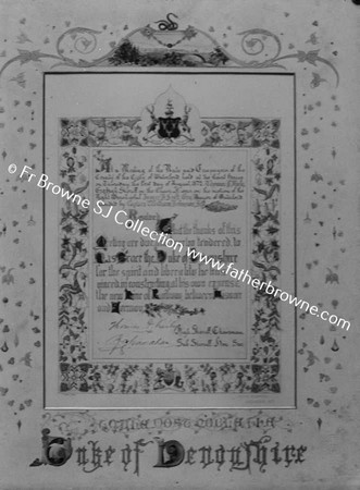 LISMORE CASTLE  DOCUMENT